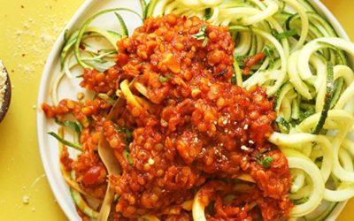Zucchini Pasta with Lentil Bolognese